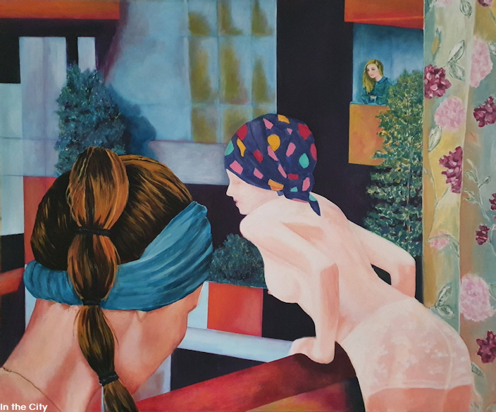 In the city 2021 acryl auf lwd 100x120cm